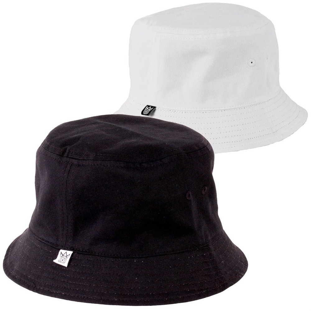 Reversible‎ Bucket Hat Cap Black White Woven Label Logo NWT